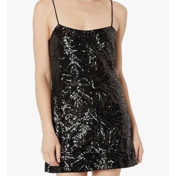 Dress The Population Cosmopolitan Kimberly Sleeveless Sequin Shift Dress Size S - Picture 3 of 11